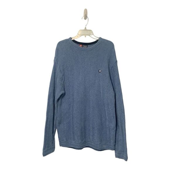 Chaps Other - Vintage Chaps Ralph Lauren Men's Knit Sweater M Denim Blue 100% Cotton